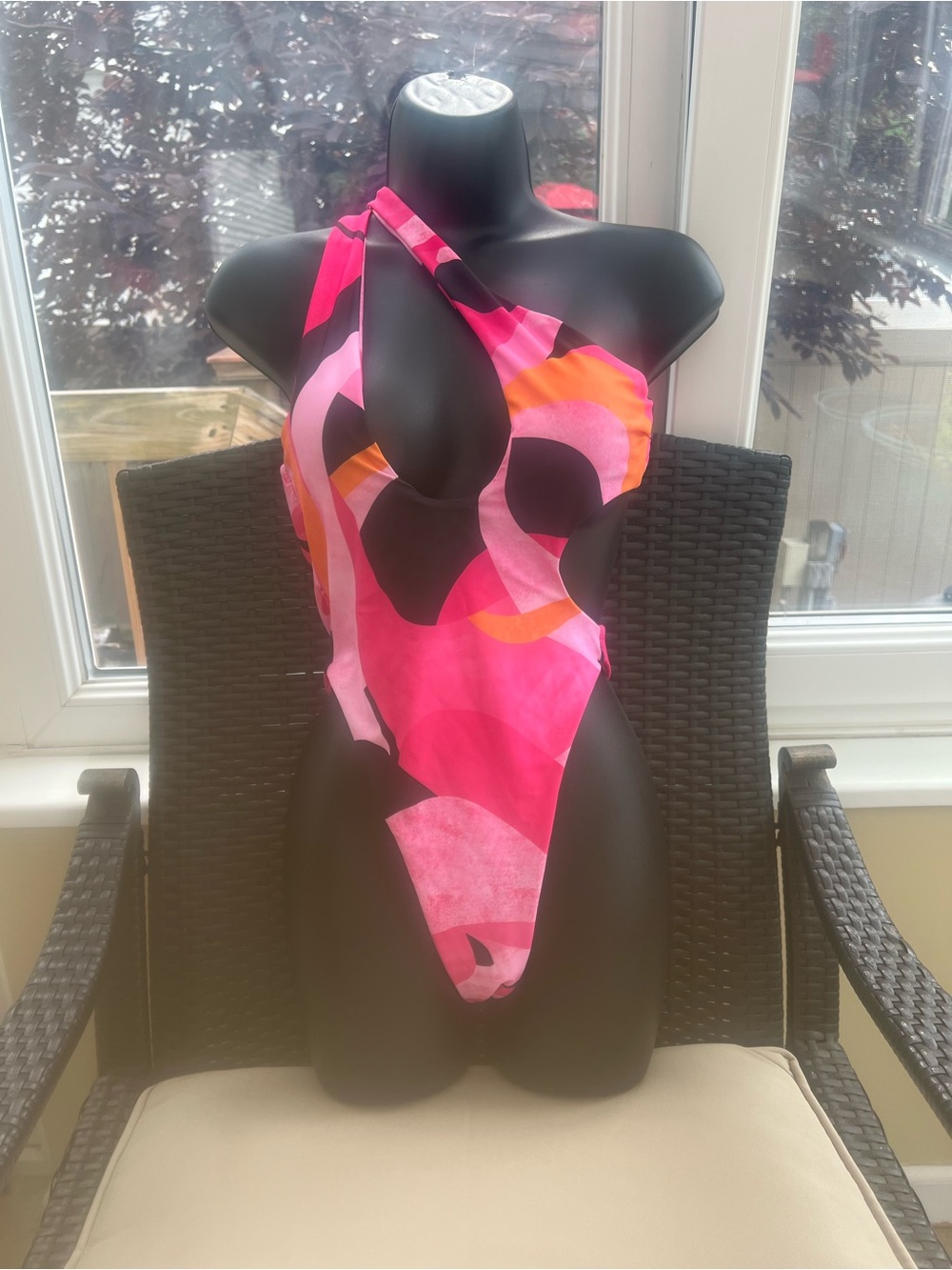 One-Piece Swimsuit in Hot Pink Multi